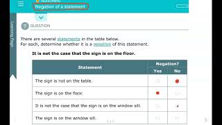 Negation of a statement ALEKS Reasoning Geometry