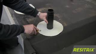 How to Install a Resitrix Self Adhesive Drain Water Outlet to EPDM Rubber Roofing Membrane