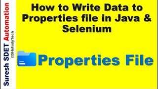 How to Write Data to Properties file using Java Code