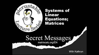 Matrix Math Problem - Encode Decode Secret Messages - Cryptography