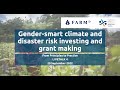 Gender-smart climate and disaster risk investing and grant making