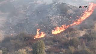 Acton, CA- The Lidia Fire burns over 300 acres.