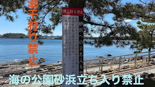 潮干狩りでにぎわう海の公園の砂浜が立ち入り禁止