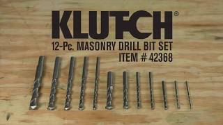 Klutch 12-Pc. Masonry Drill Bit Set