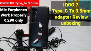 IQOO 7 Type c to 3.5mm Adapter | Boya Mic Test on IQOO 7 With Type c to 3.5mm Connector 1Plus