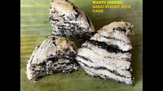 Wanti / Sakin (Steamed Sticky Rice Cake with Black Sesame Seeds) Garo Traditional Sticky Rice Cake