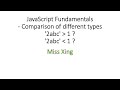 10. JavaScript Fundamentals - Comparisons: String Comparison, Comparison of different types