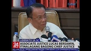 Associate Justice Lucas Bersamin, itinalagang bagong Chief Justice