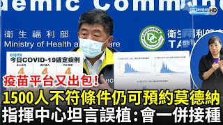 疫苗平台又出包！1500人不符條件仍可預約莫德納　指揮中心坦言「誤植」：會一併接種｜中時新聞網