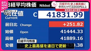 【日経平均株価】終値  史上最高値を更新