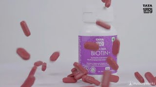 Tata 1mg showcasing it’s one of the products for good health   Biotin tablets