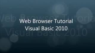 Simple Web Browser w/ stop and refresh - Visual Basic Tutorial
