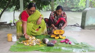 বাগান বাড়িতে আজ রান্না হল কাতলা মাছের মাথা দিয়ে কুমড়ো ঘন্ট এবং খয়রা মাছের তেল ঝাল।