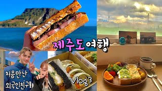 [제주vlog] 빵먹으러 제주도 간 사람 ep.2 뚜벅이 혼자서도 재미있는 제주도 브이로그🦸🏻‍♀️ 꼭 가봐야할 감성카페+숙소추천 (게하에서 존잘 외국인 만남,,💙)