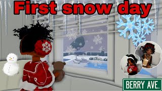 FIRST SNOW DAY IN BERRY AVE! *ITS FINALLY WINTER!*|Berry Ave Family Roleplay