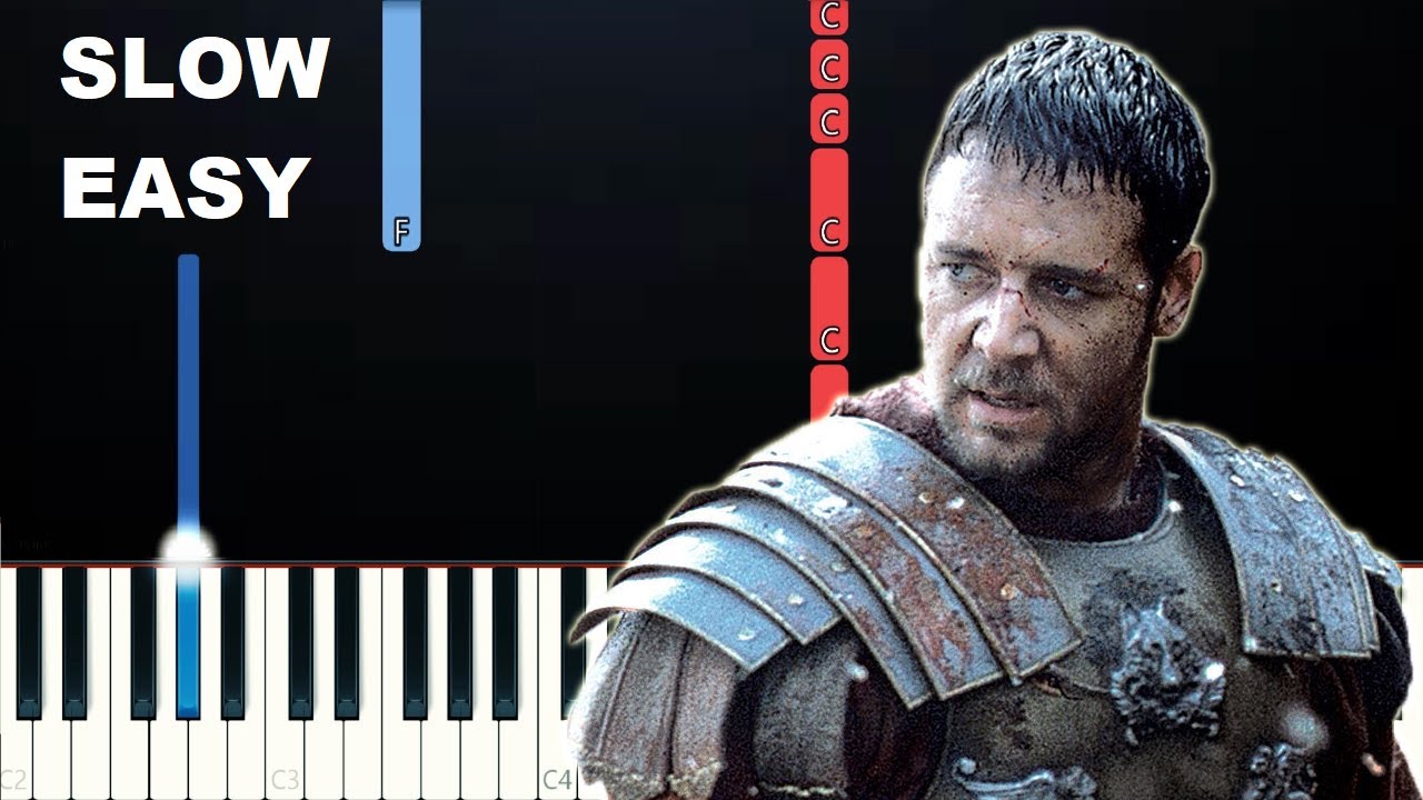 Gladiator - Now We Are Free (SLOW EASY PIANO TUTORIAL) - YouTube