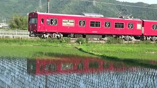 30秒の心象風景19268・西日に光る赤い電車～103系4両編成～