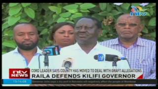 Raila defends governor Kingi over corruption claims