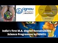 IGNOU New Course MA Sustainability Science | How to Apply in IGNOU MA Sustainability Science