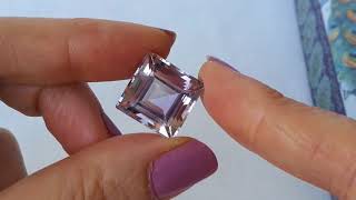 rose de france amethyst square cut 16 19 ct