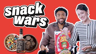 Donald Glover & Phoebe Waller-Bridge Eat American and UK Snacks | Snack Wars | @