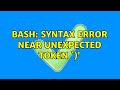 Ubuntu: bash: syntax error near unexpected token `)' (2 Solutions!!)