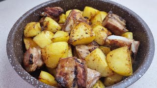 My family's favorite recipe is meat and potatoes in the oven. I always cook it.