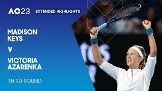 Madison Keys v Victoria Azarenka Extended Highlights | Australian Open 2023 Third Round