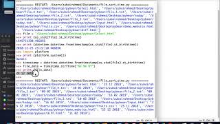 Sort files based on creation time using python