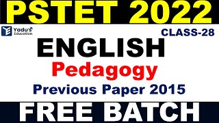 PSTET 2022 | Class-28 | English Pedagogy | Pedagogy | Previous Paper 2015