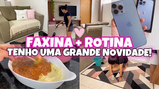 FAXINA EM 1 HORA + FIZ ALMOÇO COMPLETO - TENHO UMA GRANDE NOVIDADE PRO CANAL 💖✨