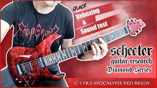 Schecter Diamond Series C-1 FR S Apocalypse Red Reign Guitar  -  Quick Unboxing & Sound Test