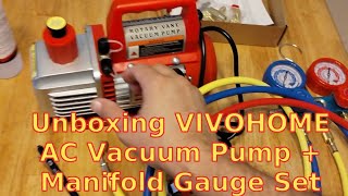 Unboxing VIVOHOME AC Vacuum Pump \u0026 Manifold Gauge Set