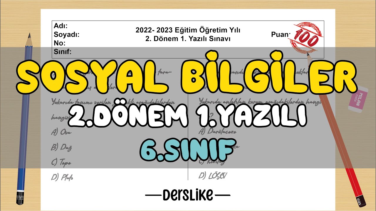 6. Sınıf Sosyal Bilgiler 2.Dönem 1.Yazılı Soruları #2023 - YouTube