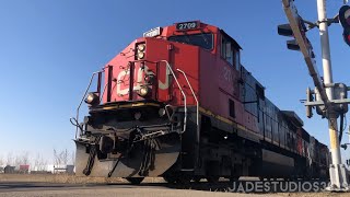 Ex-IC 2709 Leading a Mixed Freight Down the Westlock Subdivision