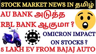 Amara Raja, Sun pharma, PVR, Inox, GR Infra, Bajaj Auto, Macrotech, AU bank, Tamil share market news