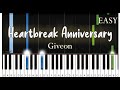 Giveon - Heartbreak Anniversary | EASY Piano Tutorial