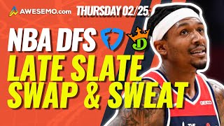 NBA DFS LATE SLATE PICKS: DRAFTKINGS & FANDUEL LINEUPS & LATE NEWS | THURSDAY 2/25