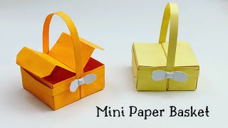 DIY MINI PAPER BASKET / Origami Basket DIY / Paper Craft / Easy kids craft ideas / Paper Craft New