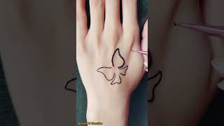 Simple butterfly mehndi tattoo design for girls | #girlstattoo #mehndi #tattoo #simple #shorts