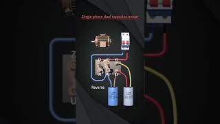 Single phase dual capacitor motor connection