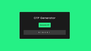 OTP Generator _ Easy JavaScript Project _ With Source Code