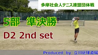 【テニス試合動画】【多摩社会人テニス連盟】【団体戦】【ダブルス】2023年春_5部準決勝 D2 3セットマッチ（2nd set）