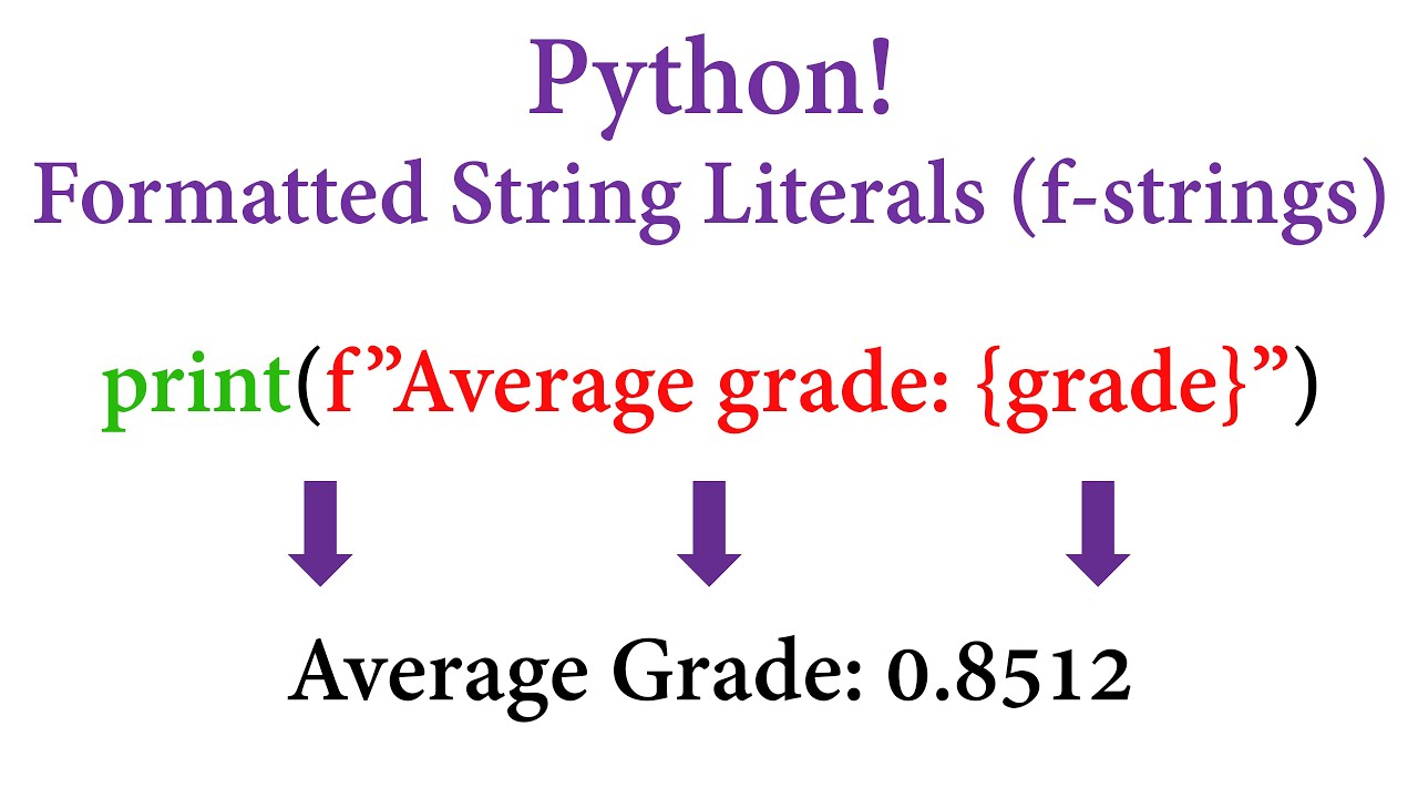 Python! Formatted String Literals (f-strings) - YouTube