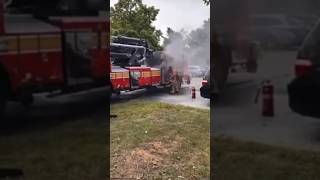 MCFRS NEW TOWER 735 CATCHES ON FIRE(creds: colson2848 on Twitter