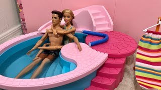 Barbie and Ken Morning Routine! Pool! Swim!