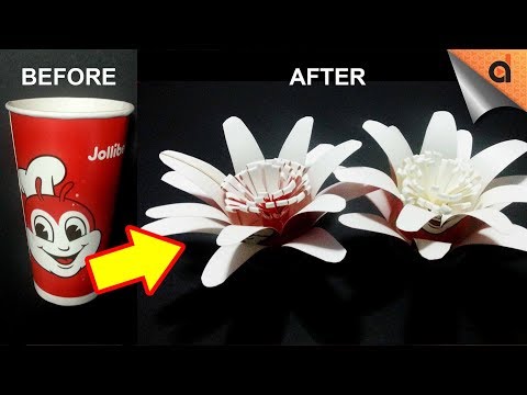 How to Make DIY Flower from Disposable Paper Cups How to Make DIY Flower from Disposable Paper Cups