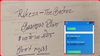 Rikeza - The Backer // Business Plan // Earn Daily 100$ To 500$ // Long Time Income Plan #cryptosk