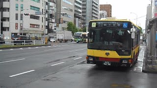 都営バスV-H971号車(リバイバルカラー)新小22新小岩駅行き葛西駅発車シーン