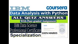 Data Analysis with Python | All Quiz & Assignment Answers | IBM Data Science | Coursera
